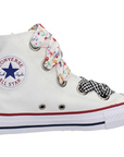 Converse scarpa sneakers da donna alta in tela Ctas Big Eyelet 560977C bianco