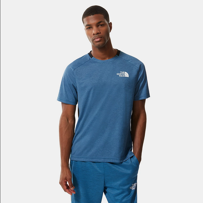 The North Face T-shirt Mountain Athletics maniche corte da uomo NF0A5IEU5V9 banff blue dark heather-black