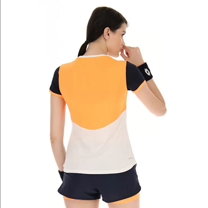 Lotto maglia da donna da tennis o per il padel Top W IV Tee 1 217348 2F8 bright white-orange