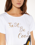 CafèNoir T-shirt in jersey di cotone con stampa "just be cool" C7JT0059 W001 white