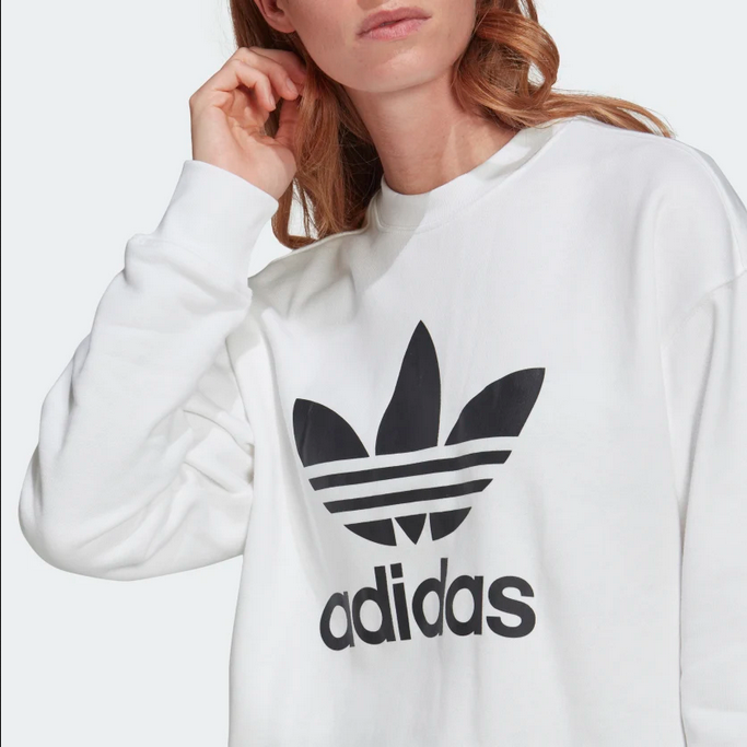 Adidas Originals Felpa da donna girocollo trfoglio Trefoil Crew GN2961 bianca