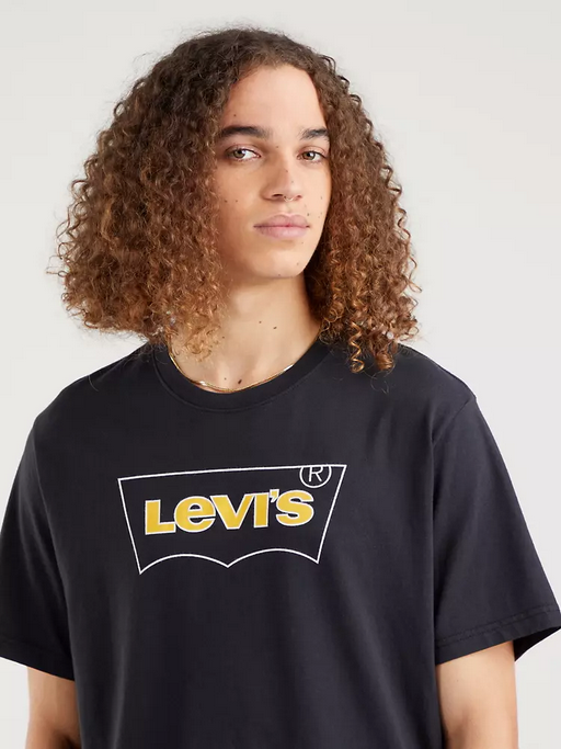 Levi&#39;s T-shirt Girocollo con Logo vestibilità comoda 161430474 caviar-black
