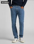 Lee Pantalone Jeans da uomo Daren Zip Fly Medium Stretch L707NL66 light stone