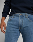 Lee Pantalone Jeans da uomo Daren Zip Fly Medium Stretch L707NL66 light stone