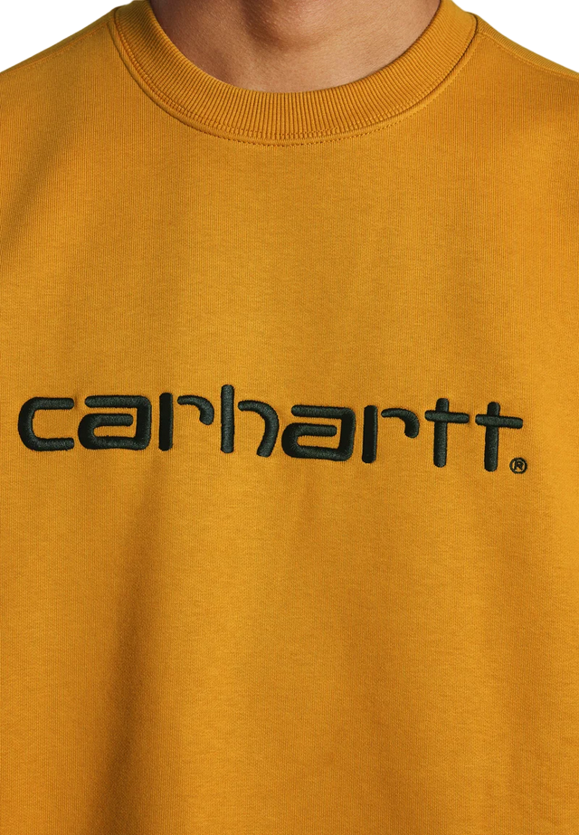 Carhartt felpa girocollo da uomo 1030229 10E ochre-dark navy
