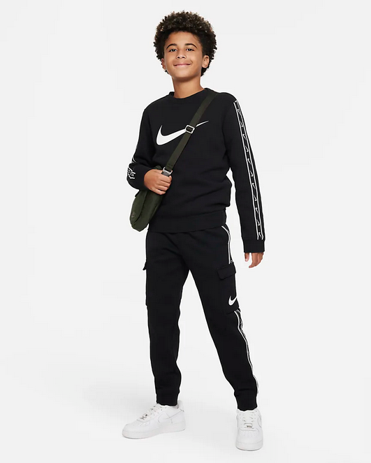 Nike Felpa con cappuccio da ragazzo Sportswear Repeat DZ5624-011 black