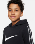 Nike Felpa con cappuccio da ragazzo Sportswear Repeat DZ5624-011 black