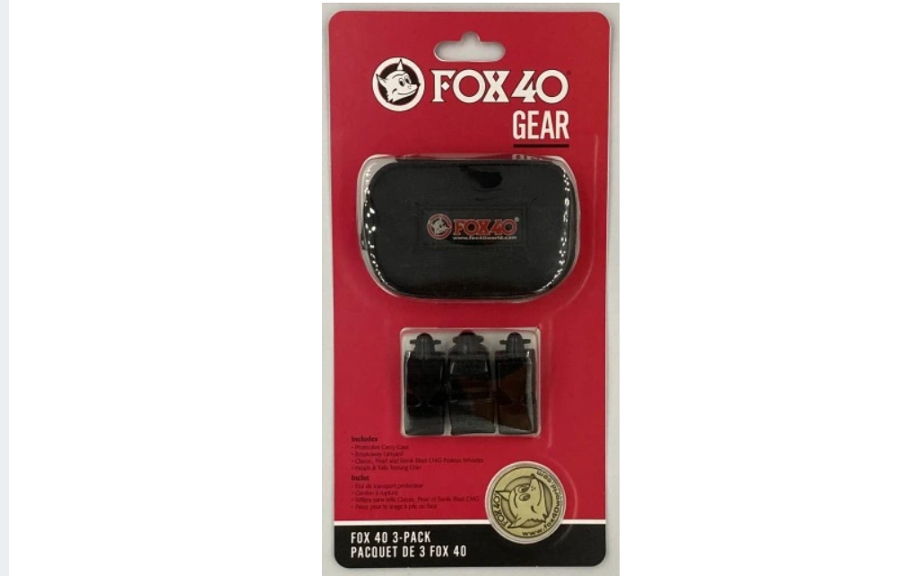 Fox 40 Confezione da 3 fischietti Fox 40 con custodia e moneta 6906-0500 nero