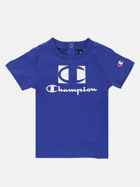 Champion completino da Bimbo Legacy American Classic maglietta manica corta e pantaloncino 306379 BS071 ETR bluette