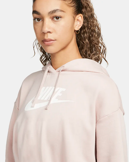 Nike Felpa corta oversize da donna con cappuccio Sportwear Club Fleece DQ5850-690 rosa