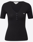Lee T-shirt da donna con bottoni Henley L44KIP01 black