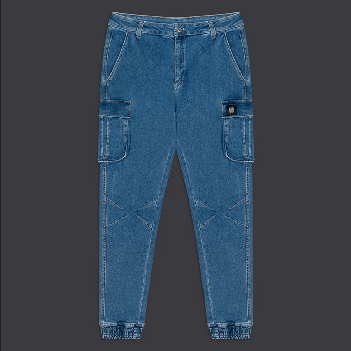 Dolly Noire pantalone Denim Cargo PA903-PD-02 blu
