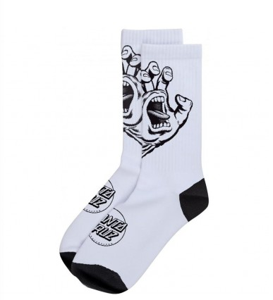 Santa Cruz calza per il tempo libero Screaming Hand Mono Socks SCA-SCK-0131 white