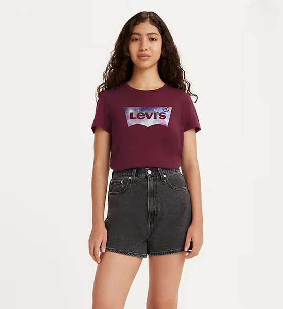 Levi&#39;s T-shirt manica corta con The Perfect Tee logo Classic 17369-2024 galaxy fill beet red