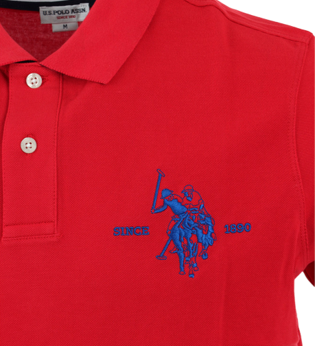 U.S. Polo Assn Polo da uomo manica corta con retrocollo a contrasto Kory 41029 65084 352 rosso