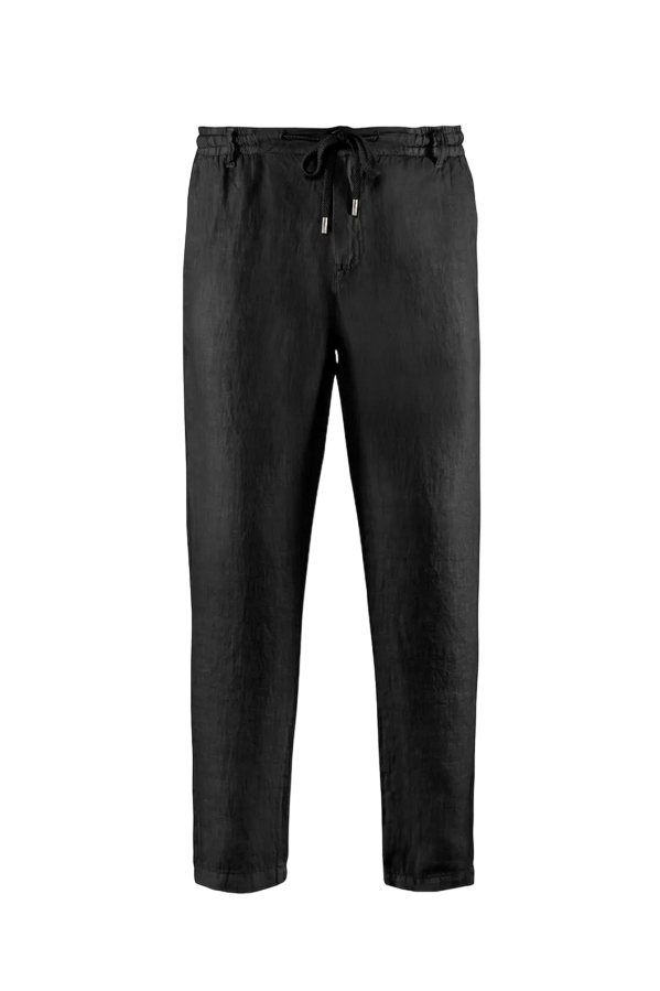 Bomboogie pantalone casual da uomo in lino Gang PMGANGTLCC 90 black