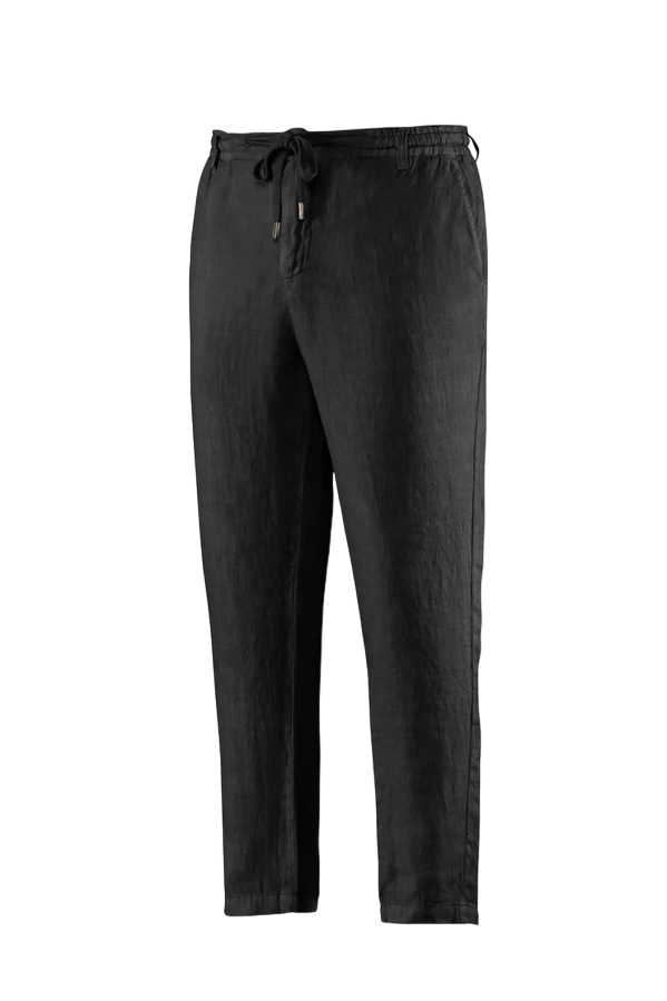 Bomboogie pantalone casual da uomo in lino Gang PMGANGTLCC 90 black