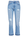 Levi's pantalone jeans da donna 501 Original Cropped largo alla caviglia 362000248 Light Indigo Destructed-Blu