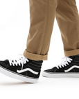 Vans scarpa Sneakers alta per uomo e donna in tela e camoscio Sk8-Hi VN000D5IB8C nero-bianco