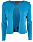 Yes Zee Maglia glitter a giacchina da donna con chiusura a gancino M416-LH00-0721 azzurro intenso