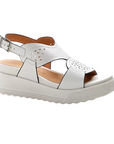 Stonefly sandalo da donna in pelle con tacco 6 cm Parky 19 Calf 219123 151 betulla bianca