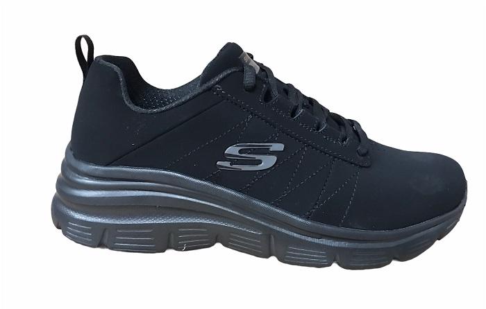 Skechers Fashion Fit True Feels 88888366/BBK Nero | Sneaker Donna Pelle Memory Foam