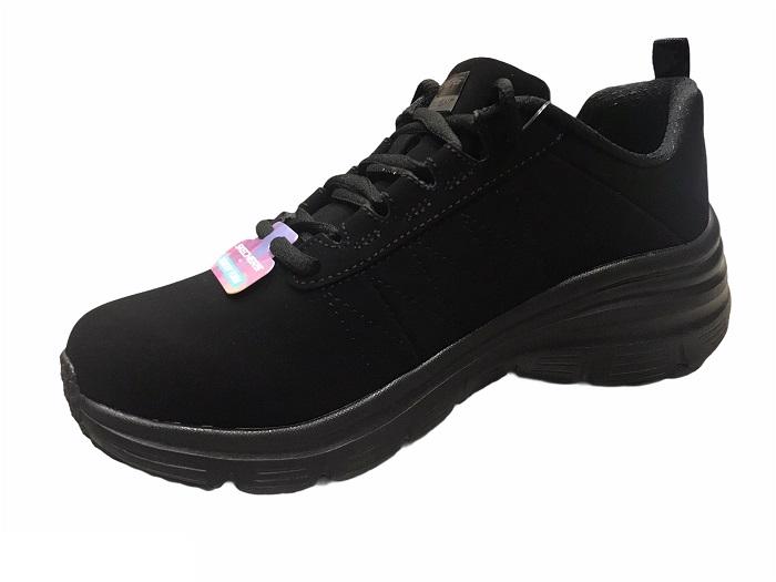 Skechers Fashion Fit True Feels 88888366/BBK Nero | Sneaker Donna Pelle Memory Foam