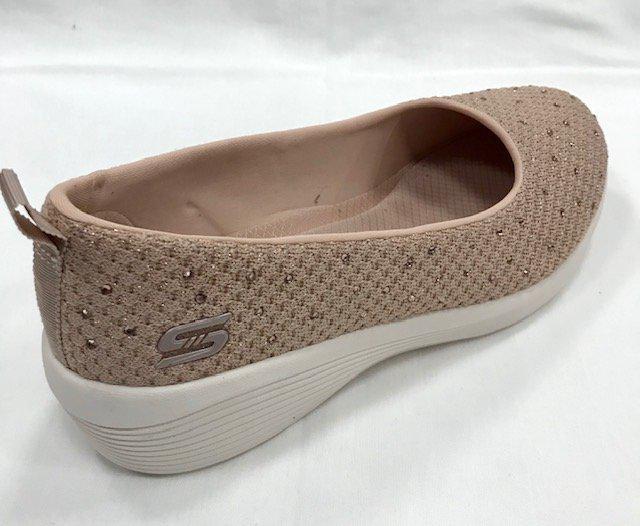 Skechers scarpa ballerina da donna Arya Sweet Glitz 104005 ROS rosa antico