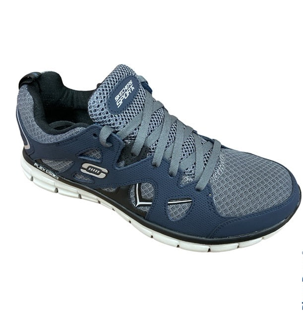 Skechers scarpa da ginnastica da uomo Synergy Gridiron 51197 NVGY blu-grigio