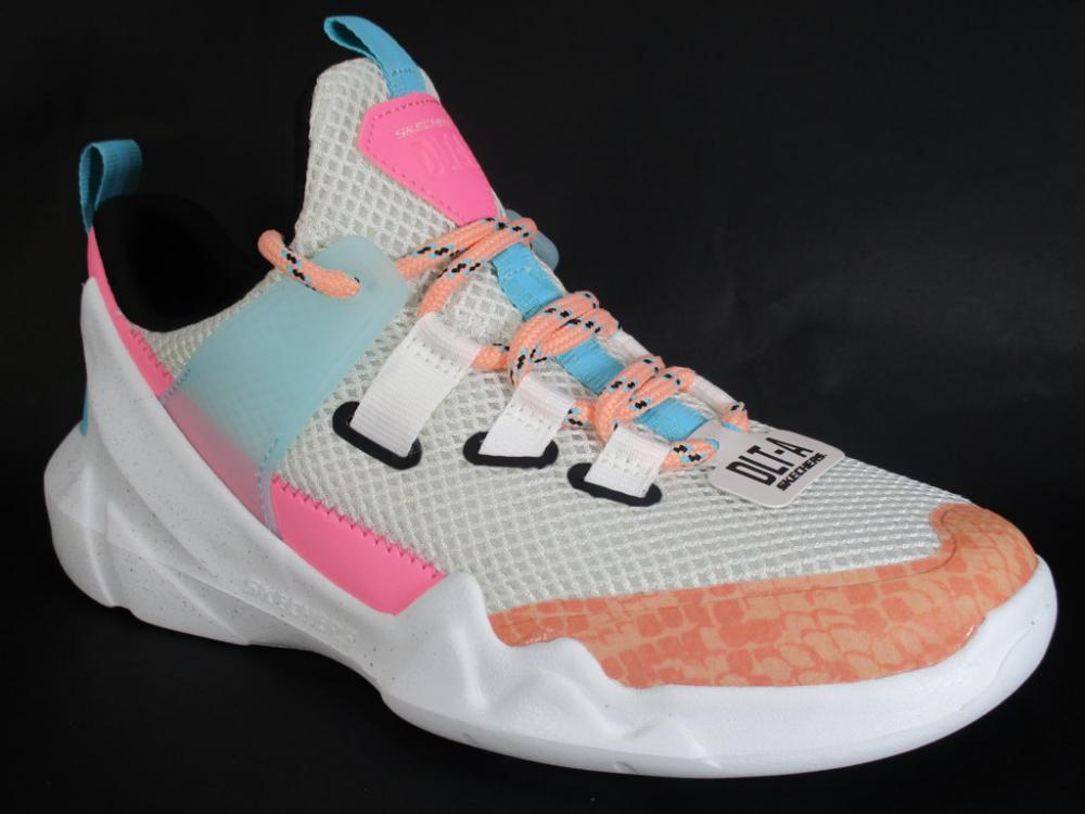 Skechers scarpa fitness da donna DLT-a True Summer 12944 WPKB bianco-rosa-grigio 1