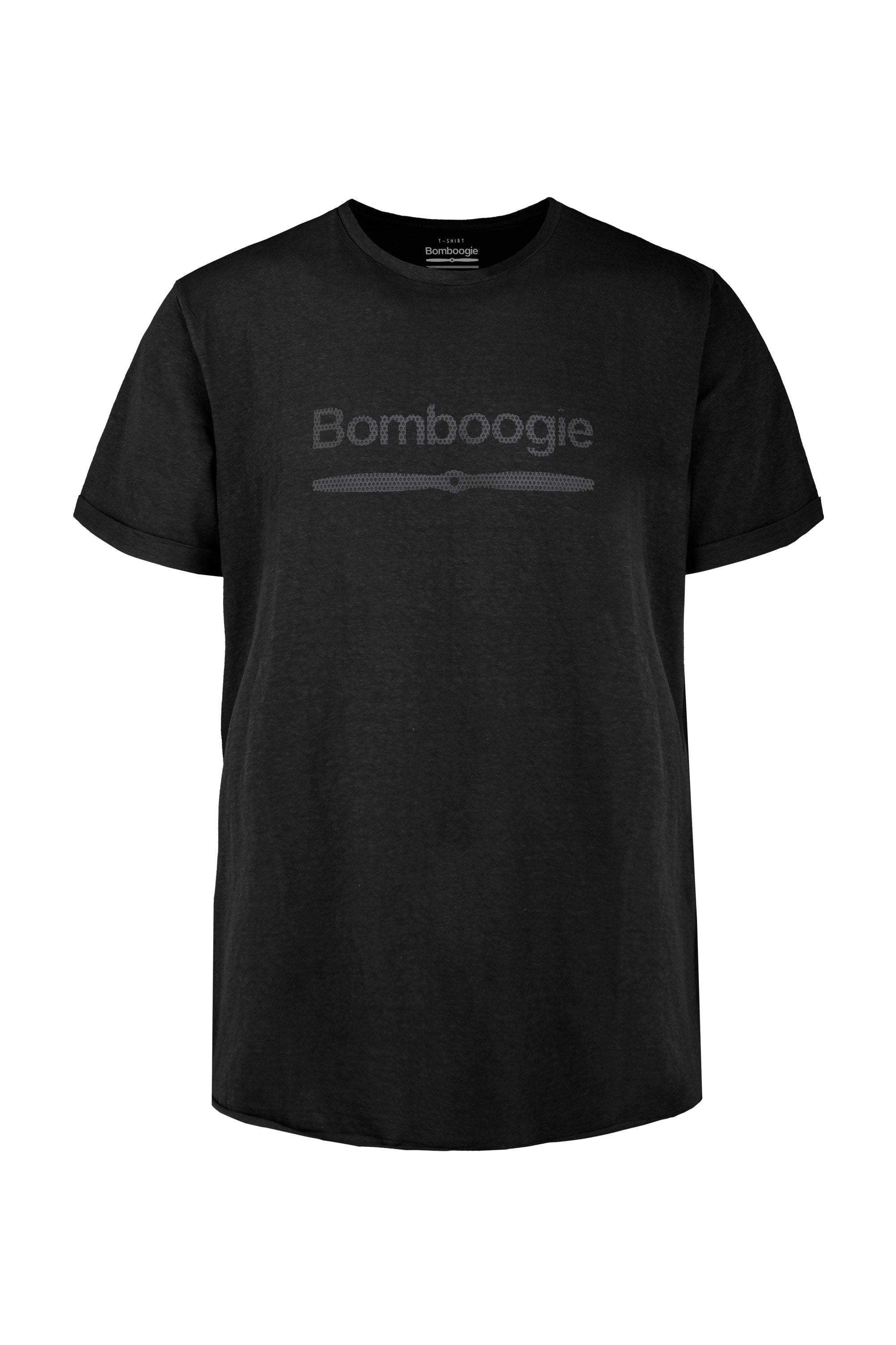 Bomboogie T-Shirt in Cotone con Stampa Bomboogie Orizzontale TM7451TJCOR 90 black