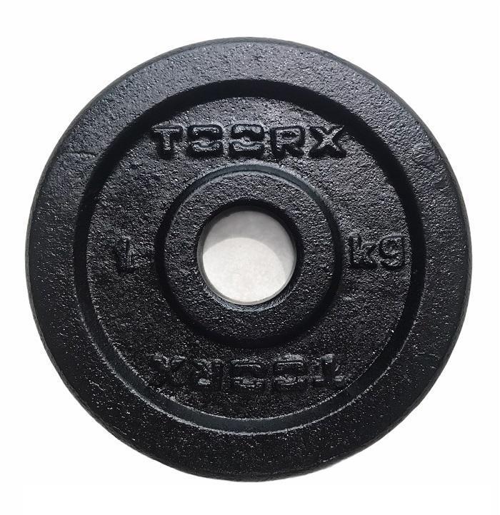 Toorx disco in ghisa nera 1kg DGN 1 foro da 25 millimetri di diametro