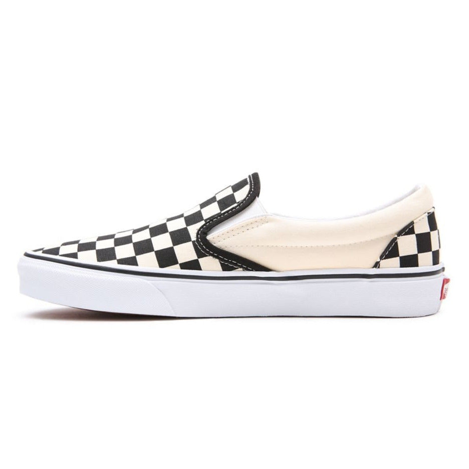 Vans Classic Slip-On Checkerboard VN000EYEBWW1 bianche e nere a scacchi, modello unisex senza lacci, interno