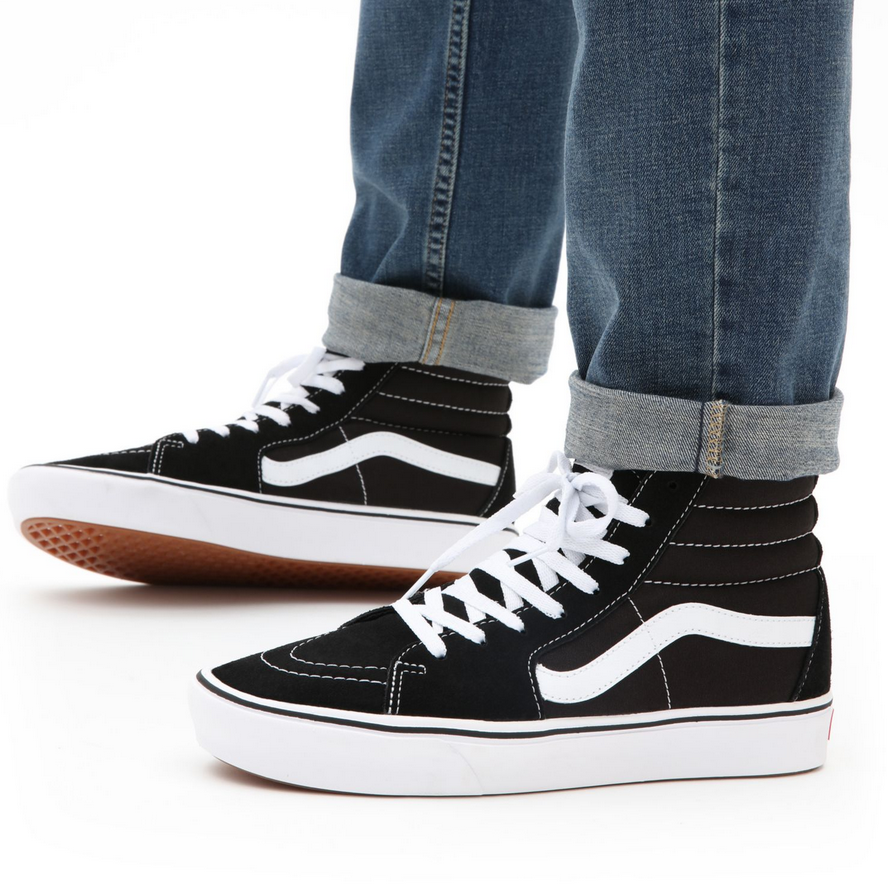 Vans Comfycush SK8-Hi VN0A3WMBVNE1 Nero Bianco Sneakers Mid vista calzata