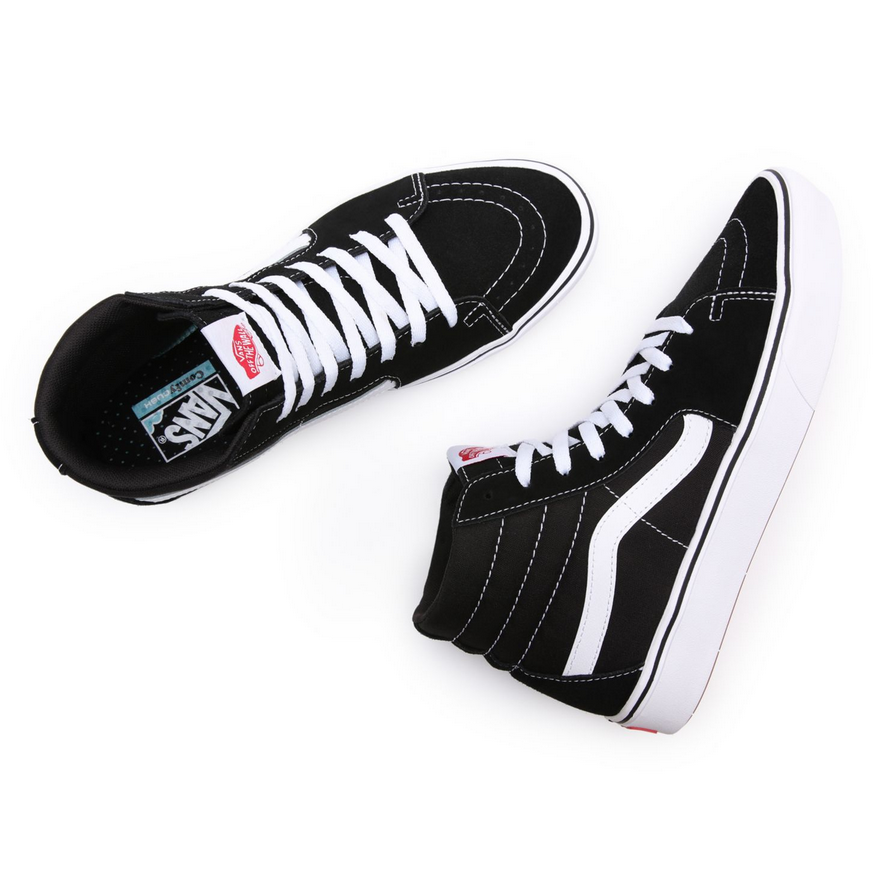 Vans Comfycush SK8-Hi VN0A3WMBVNE1 Nero Bianco Sneakers Mid vista coppia angolazioni