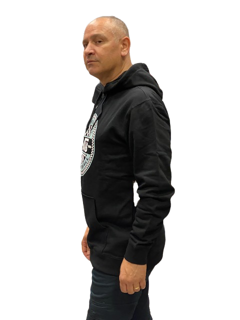 Vans Felpa Cappuccio Circled Checker Po VN0A7S8BBLK Nero Uomo lato