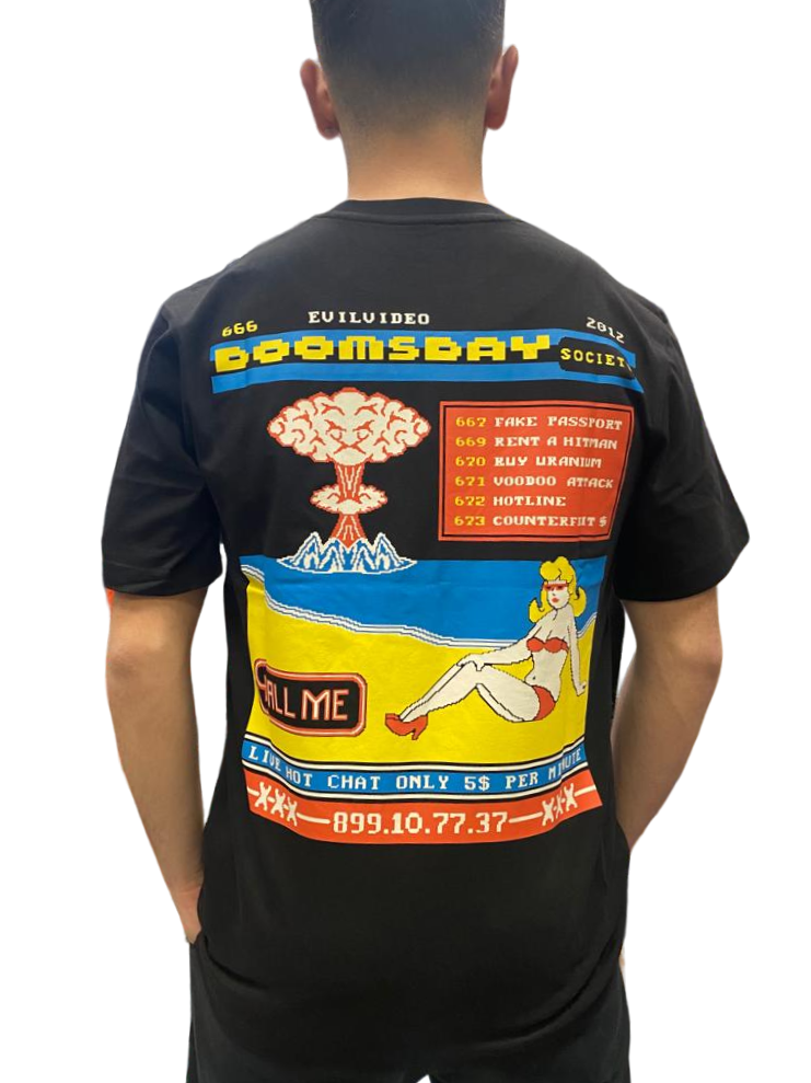 Doomsday T-shirt da uomo con stampa Teletex black