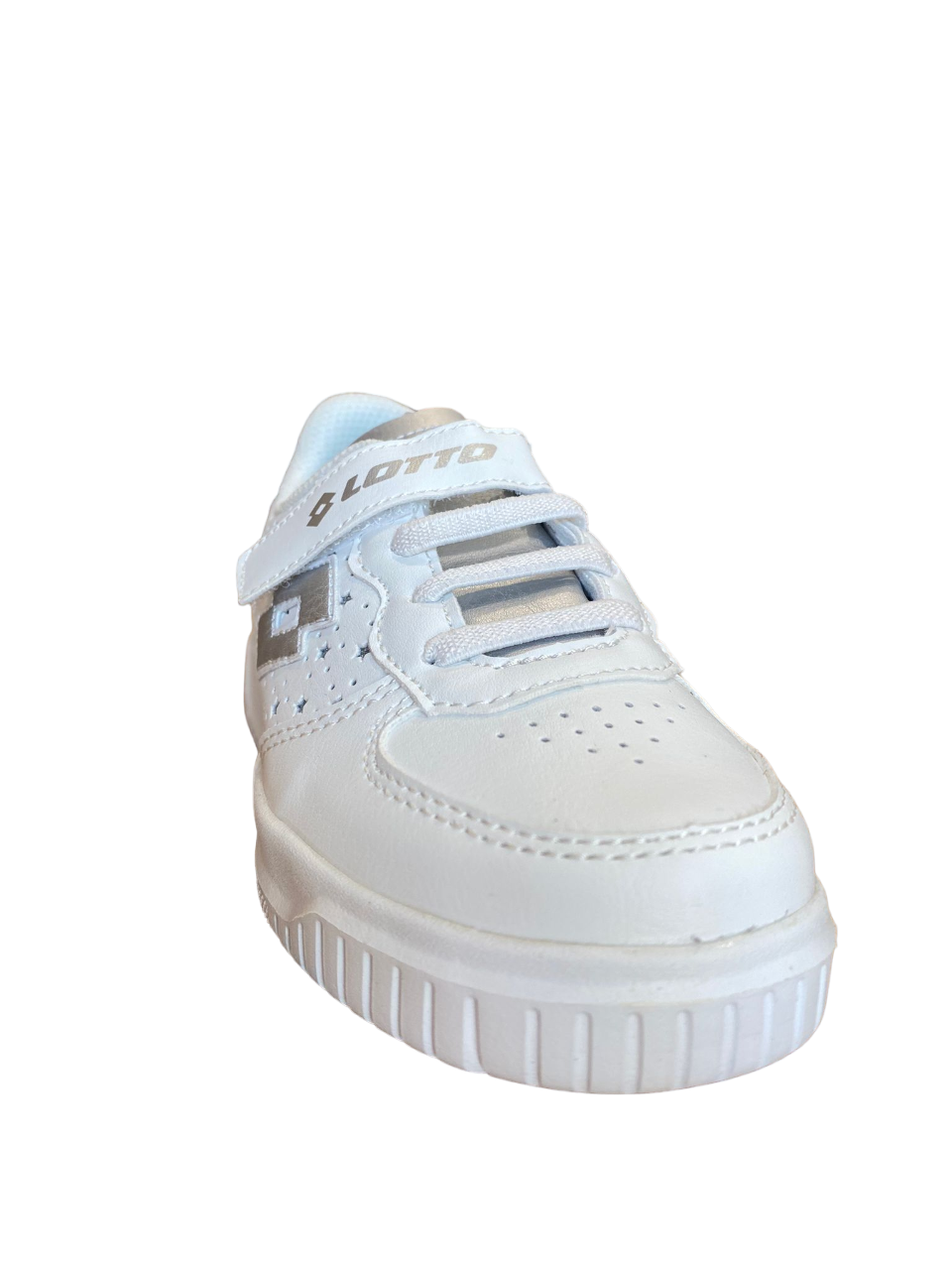 Lotto sneakers con strappo da bambina Venus 1 AMF 219415 1VQ white-silver metal 2