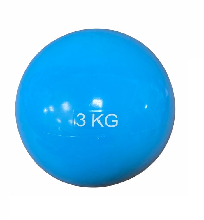 Yoga Ball Contes 3kg diametro 17cm in PVC blu con riempimento sabbia per yoga, pilates, riabilitazione e fitness multifunzione