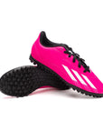 Adidas scarpa da calcetto per ragazzi X Speedportal.4 TF GZ2446 rosa-bianco-nero