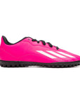 Adidas scarpa da calcetto per ragazzi X Speedportal.4 TF GZ2446 rosa-bianco-nero