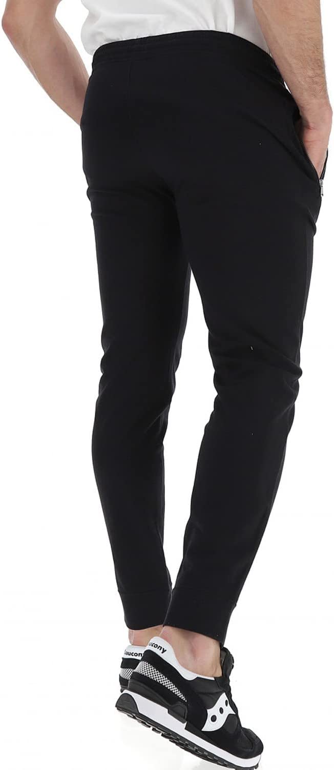 champion Pantalone sportivo da uomo Legacy con cerniera alle tasche e polsino al fondo 217435 KK001 nero