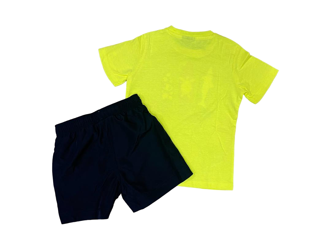 Champion Completo per bambini e ragazzi Legacy T-Shirt e Beachshorts 306392 YF002 SYFF giallo-blu