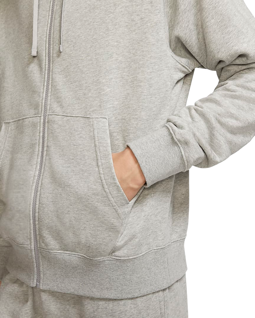 Nike Felpa con cappuccio e zip intera Sportswear Club BV2648-063 dark grey heather-matte silver-white