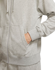 Nike Felpa con cappuccio e zip intera Sportswear Club BV2648-063 dark grey heather-matte silver-white