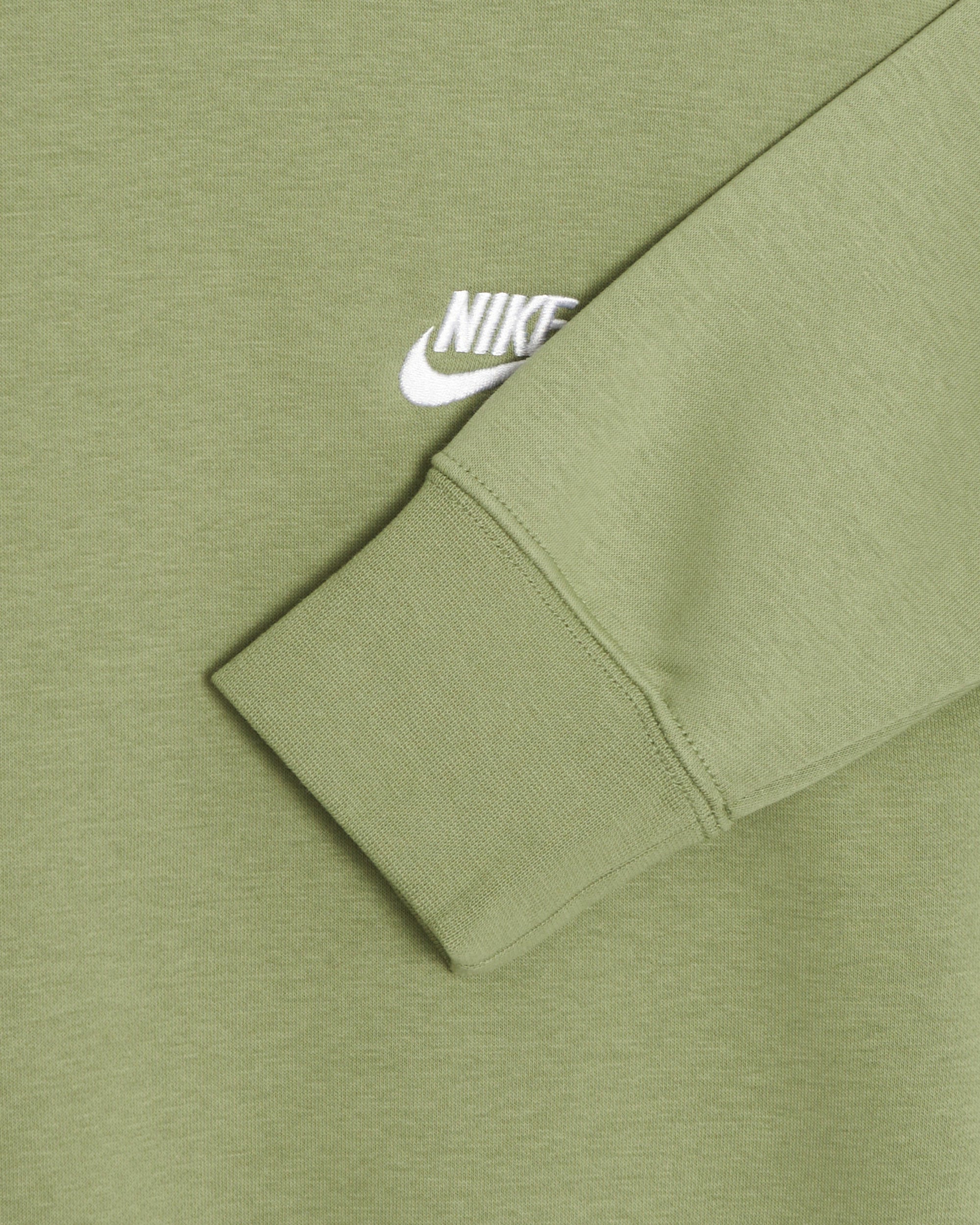 Nike felpa da uomo girocollo Sportwear Club Fleece BV2662-386 oil green-bianco