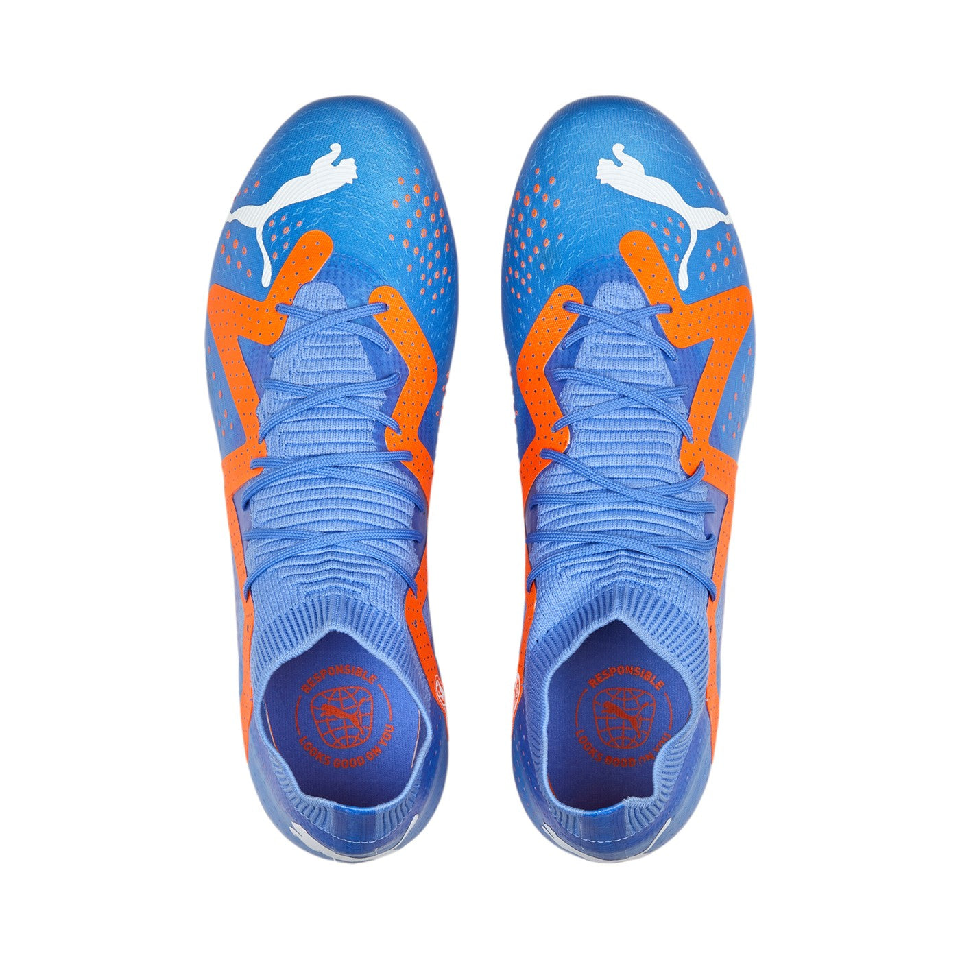 Puma scarpa da calcio da uomo con tacchetti a forma mista Future Match FG/AG 107180 01 blu-arancio