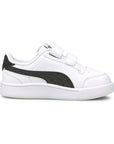 Puma scarpa sneakers da bambino con strappo Shuffle V 375690 02 bianco nero oro