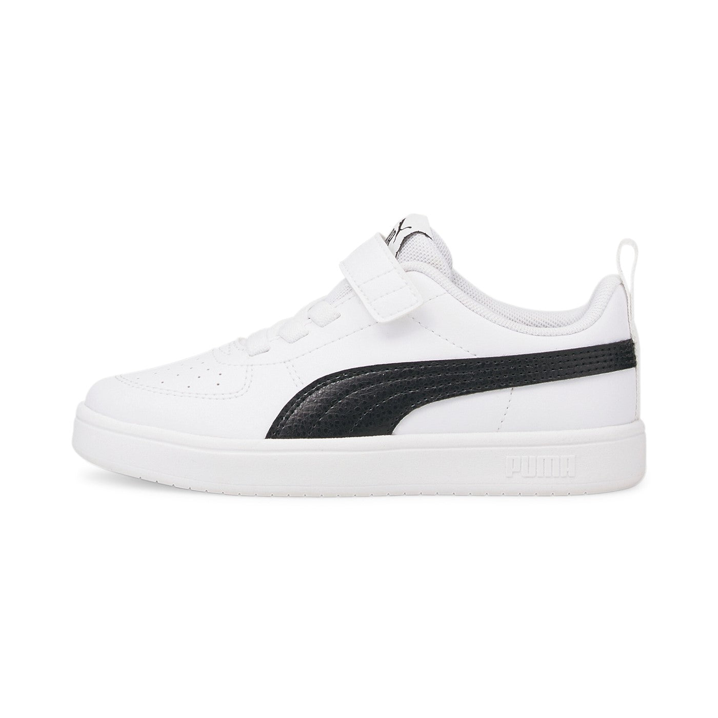 Puma Sneakers da ragazzo con laccio elastico e velcro Rickie AC 385836 03 white-black