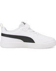 Puma Sneakers da ragazzo con laccio elastico e velcro Rickie AC 385836 03 white-black